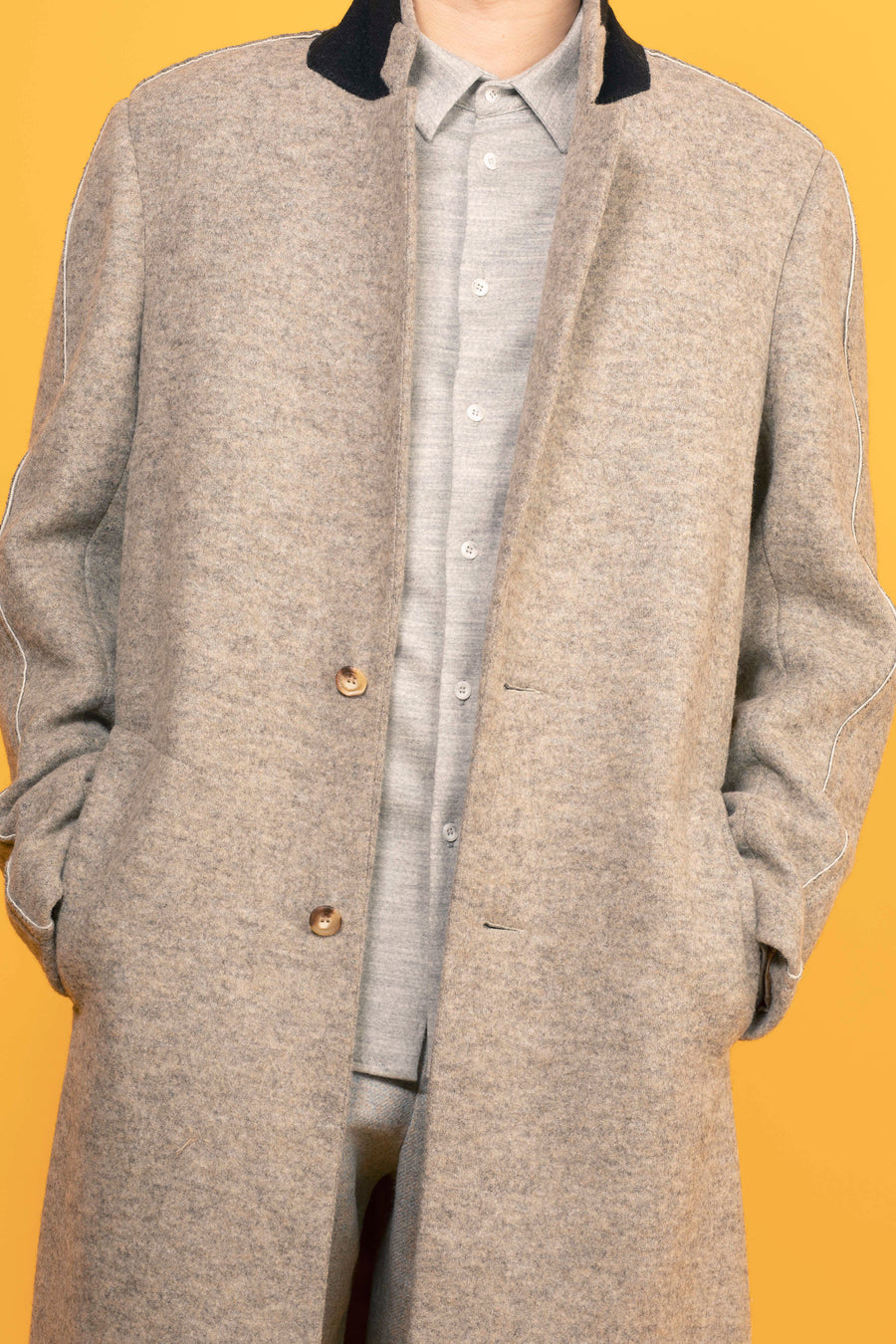 CLAY– MELANGE JERSEY COAT