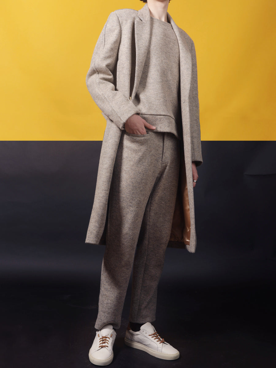 CLAY– MELANGE JERSEY COAT