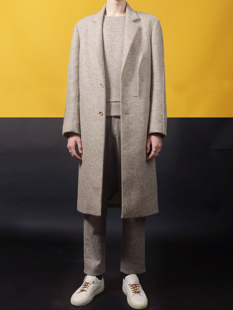 CLAY– MELANGE JERSEY COAT