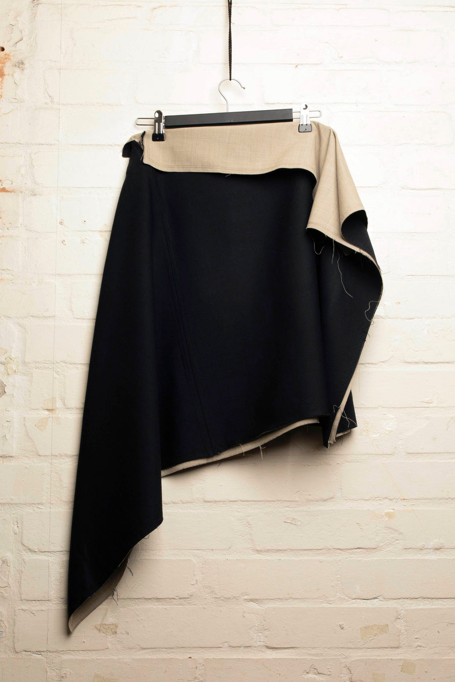 SALLY – DRAPED SQUARE DOUBLE SIDED WOOL SKIRT