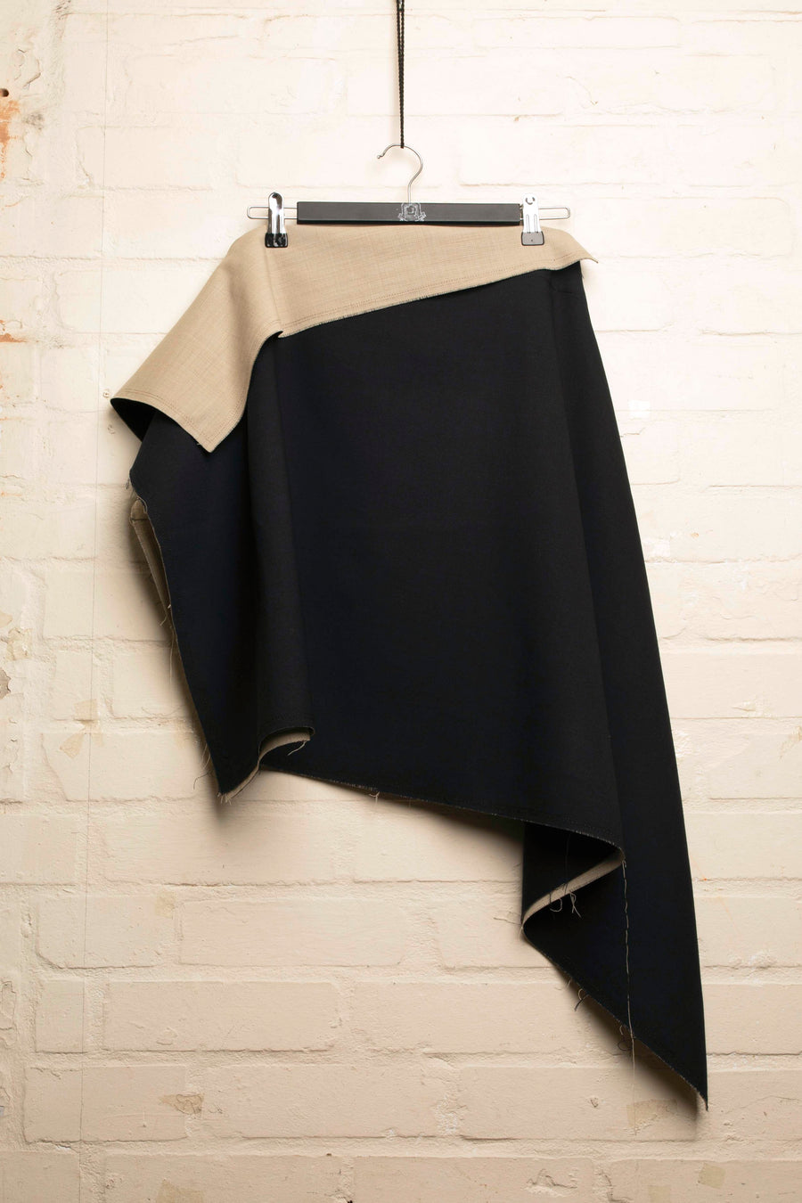SALLY – DRAPED SQUARE DOUBLE SIDED WOOL SKIRT