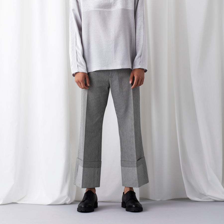 PERCY-PIN STRIPE DENIM TROUSER